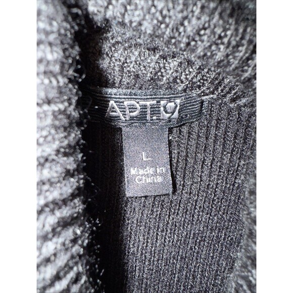 SleevelessSweater Cowl Neck Dress/long Top Black office casual sz L Lace Bottom - Picture 5 of 8